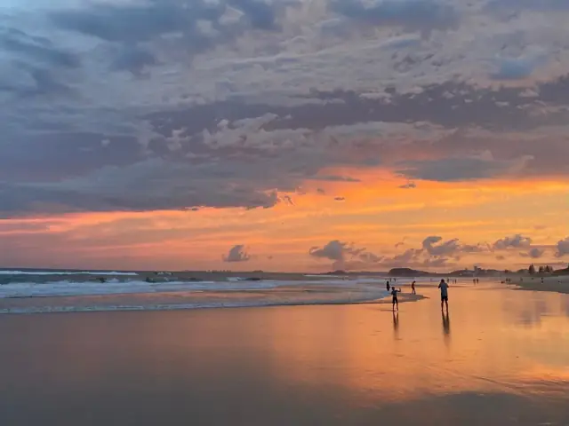 Soft evening light over the beach